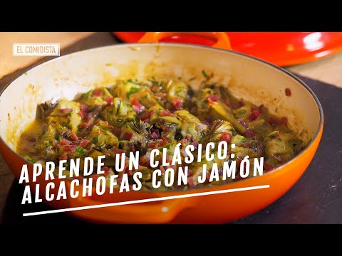 Receta de alcachofas con jamón ahumado