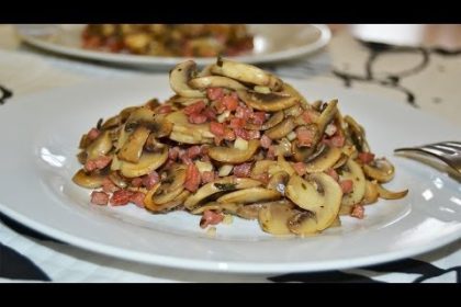 Receta de tostadas de jamón serrano y hongos