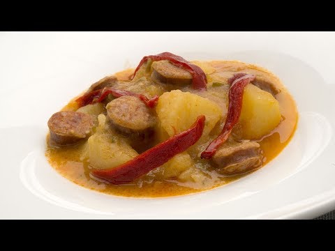 Receta de verduras con patatas y chorizo