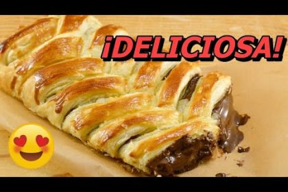 Receta de trenza de hojaldre con chocolate y nueces