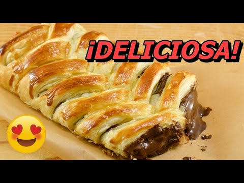 Receta de trenza de hojaldre con chocolate y nueces