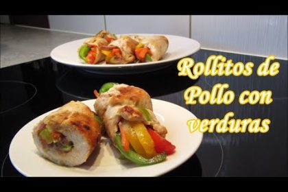 Receta de arrollado de pollo con verduras