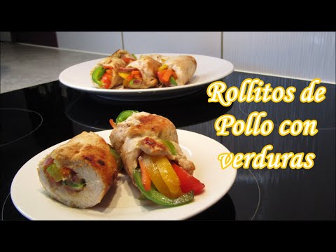 Receta de arrollado de pollo con verduras