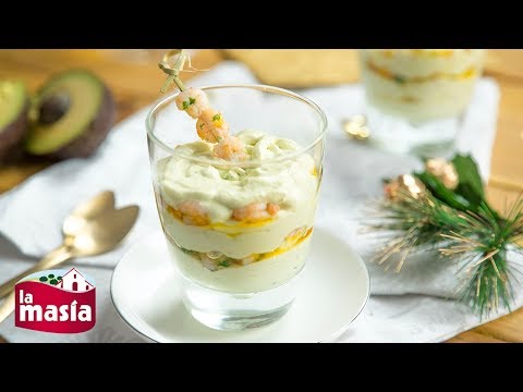 Receta de vasitos de aguacate con langostinos