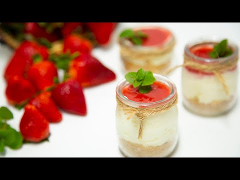 Receta de vasitos de queso y fresa