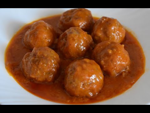 Receta de albóndigas fritas en salsa de tomate