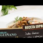 Receta de alubias blancas con setas y almejas