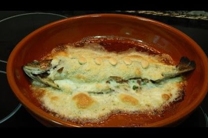 Receta de trucha de río en salsa de almendras