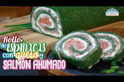 Receta de arrollado de espinaca con jamón y queso