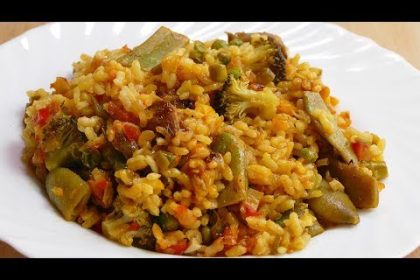 Receta de arroz al horno con verduras