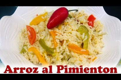 Receta de arroz blanco con pimentón rojo