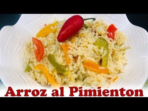 Receta de arroz blanco con pimentón rojo