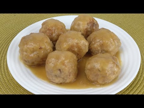 Receta de albóndigas en salsa de cebolla y vino blanco