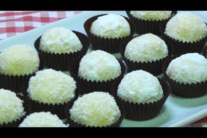 Receta de trufas de chocolate blanco y coco