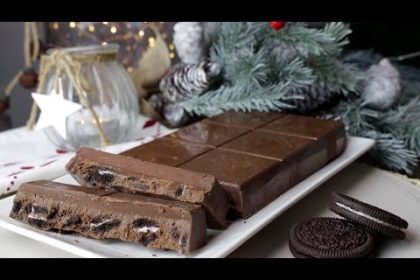 Receta de turrón de chocolate con galletas oreo paso a paso