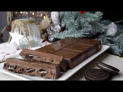 Receta de turrón de chocolate con galletas oreo paso a paso