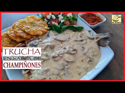 Receta de truchas en salsa de champiñones