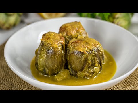 Receta de alcachofas rellenas de jamón y queso