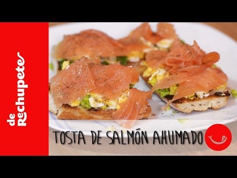 Receta de tostadas de salmón