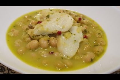 Receta de alubias blancas con bacalao y setas