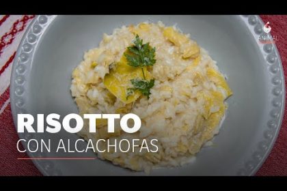 Receta de alcachofas con risotto de tomate