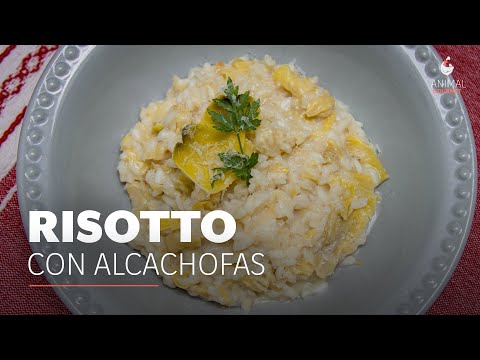 Receta de alcachofas con risotto de tomate