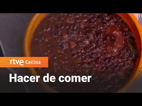 Receta de alubias negras con arroz