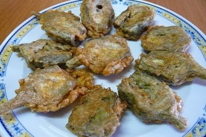 Receta de alcachofas rebozadas con crema de maíz