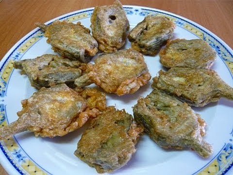 Receta de alcachofas rebozadas con crema de maíz