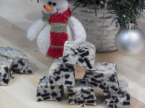 Receta de turrón de chocolate blanco con oreo arándanos y mucho más