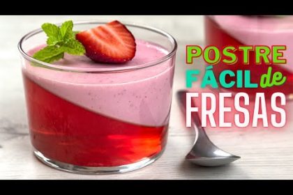 Receta de vasitos de yogur con fresas naturales