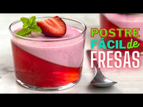 Receta de vasitos de yogur con fresas naturales