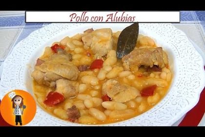 Receta de alubias con verduras y pollo