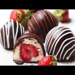 Receta de trufas de chocolate con fresas