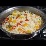 Receta de arroz blanco con pimiento y cebolla