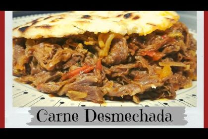 Receta de arepa con carne desmechada