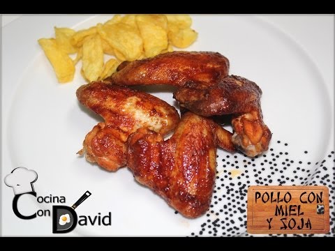 Receta de alitas de pollo fritas con miel y soja