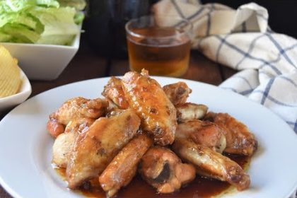 Receta de alitas de pollo al caramelo de soja