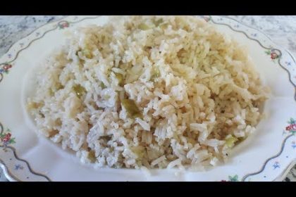 Receta de arroz blanco con tomate verde