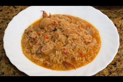 Receta de arroz caldoso con calamares