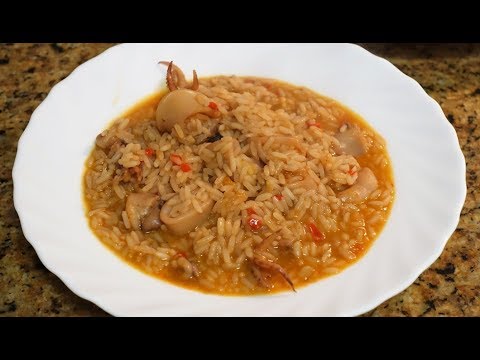 Receta de arroz caldoso con calamares