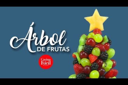 Receta de árbol de navidad con frutas y gominolas