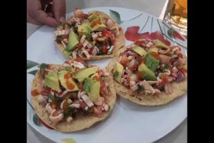 Receta de tostadas de surimi con camarón