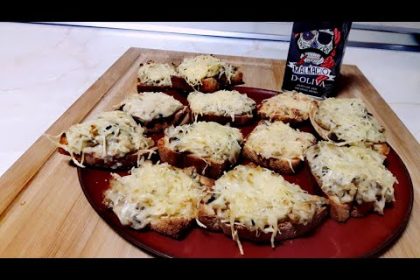 Receta de tostadas de champiñones con queso