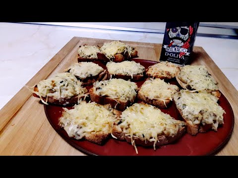 Receta de tostadas de champiñones con queso