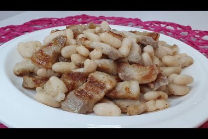 Receta de alubias salteadas con bacon