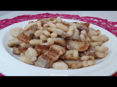 Receta de alubias salteadas con bacon