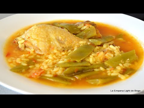 Receta de arroz caldoso con pollo y judias