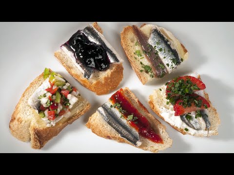 Receta de anchoas marinadas sobre pimiento