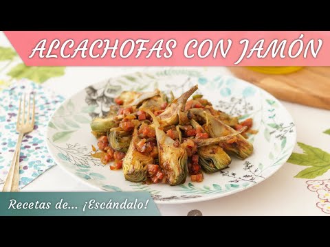 Receta de alcachofas fritas con jamón